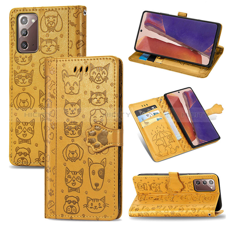 Funda de Cuero Cartera con Soporte Patron de Moda Carcasa S03D para Samsung Galaxy Note 20 5G