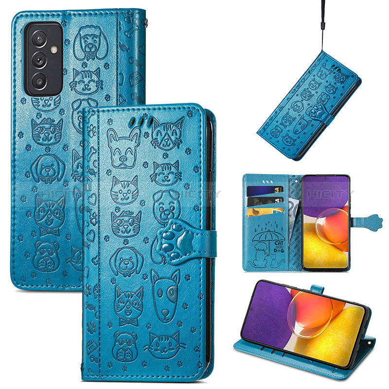 Funda de Cuero Cartera con Soporte Patron de Moda Carcasa S03D para Samsung Galaxy Quantum2 5G