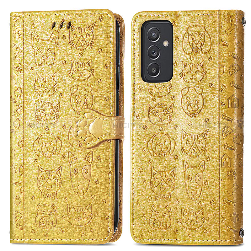 Funda de Cuero Cartera con Soporte Patron de Moda Carcasa S03D para Samsung Galaxy Quantum2 5G