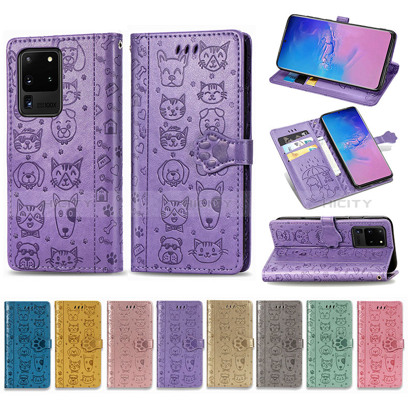 Funda de Cuero Cartera con Soporte Patron de Moda Carcasa S03D para Samsung Galaxy S20 Ultra