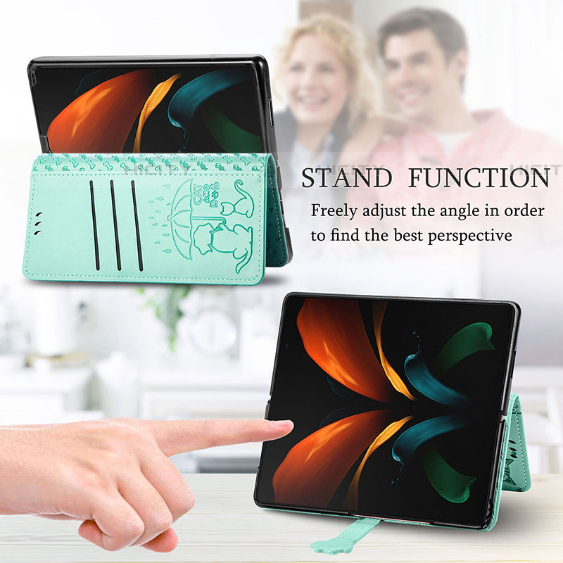 Funda de Cuero Cartera con Soporte Patron de Moda Carcasa S03D para Samsung Galaxy Z Fold4 5G