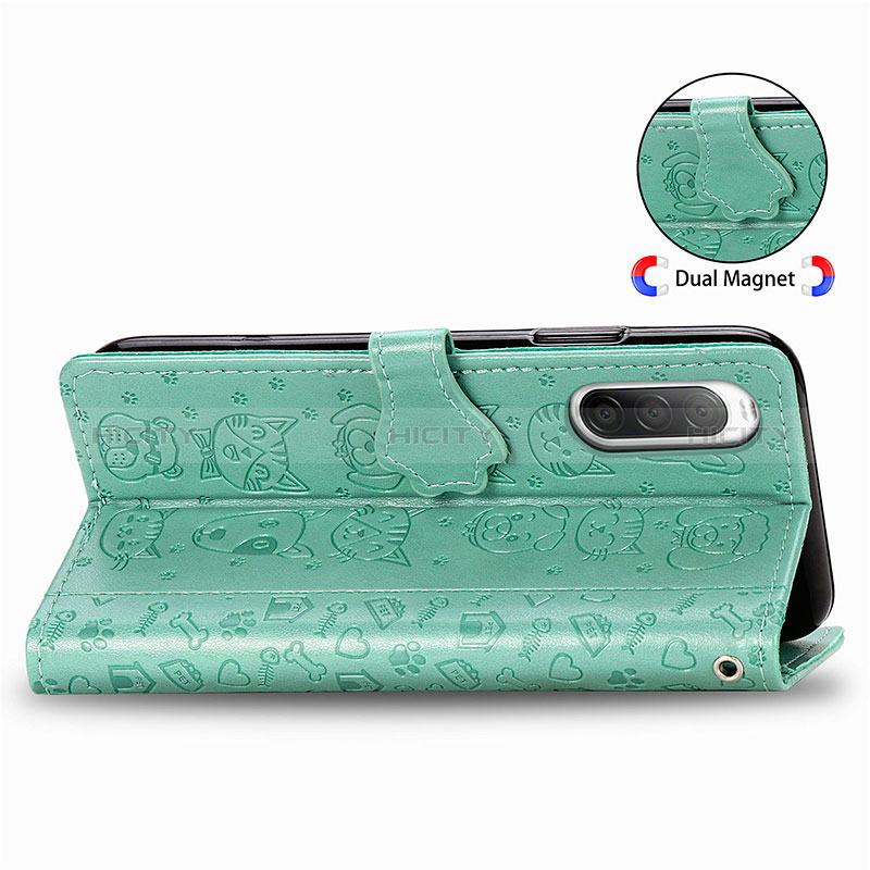 Funda de Cuero Cartera con Soporte Patron de Moda Carcasa S03D para Sony Xperia 10 II