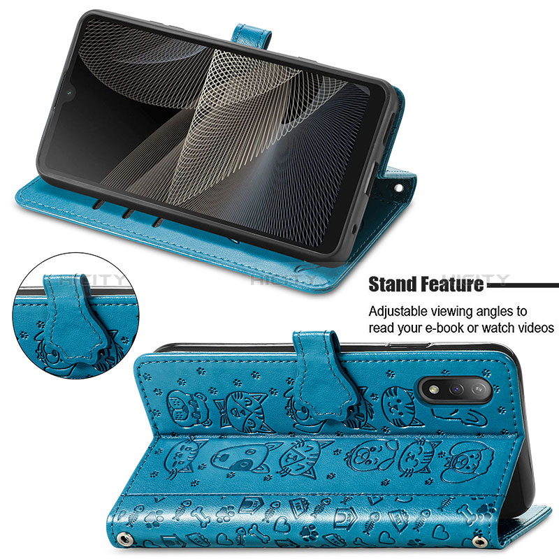 Funda de Cuero Cartera con Soporte Patron de Moda Carcasa S03D para Sony Xperia Ace II