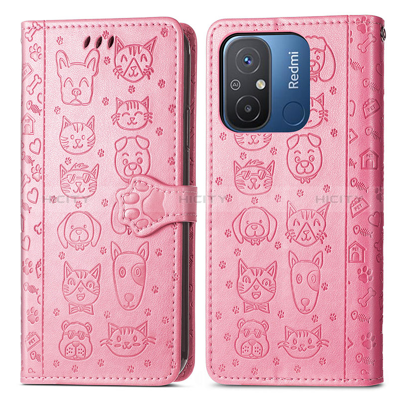 Funda de Cuero Cartera con Soporte Patron de Moda Carcasa S03D para Xiaomi Poco C55 Rosa