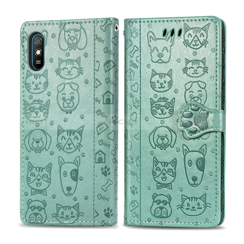 Funda de Cuero Cartera con Soporte Patron de Moda Carcasa S03D para Xiaomi Redmi 9AT