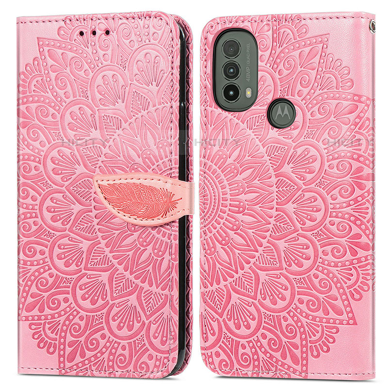 Funda de Cuero Cartera con Soporte Patron de Moda Carcasa S04D para Motorola Moto E40