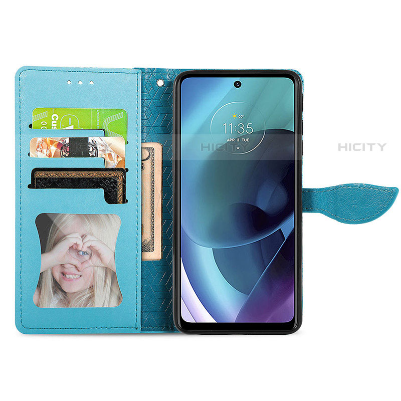 Funda de Cuero Cartera con Soporte Patron de Moda Carcasa S04D para Motorola Moto G51 5G