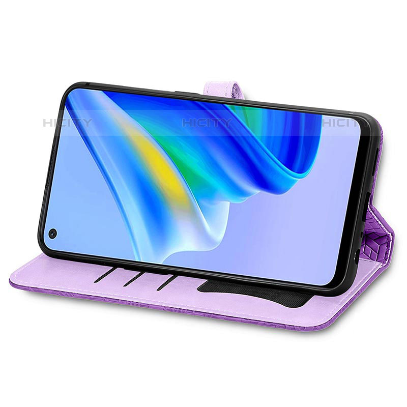 Funda de Cuero Cartera con Soporte Patron de Moda Carcasa S04D para Oppo A74 4G