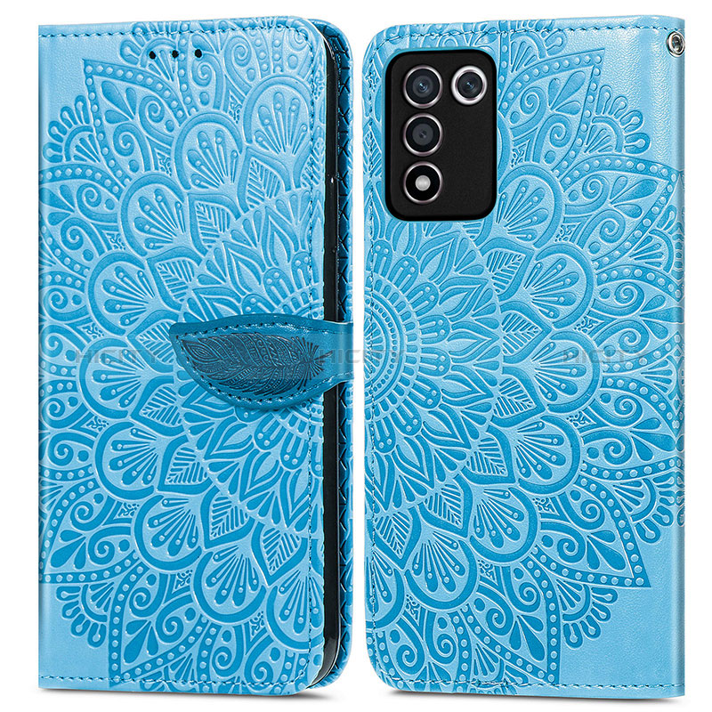 Funda de Cuero Cartera con Soporte Patron de Moda Carcasa S04D para Oppo K9S 5G