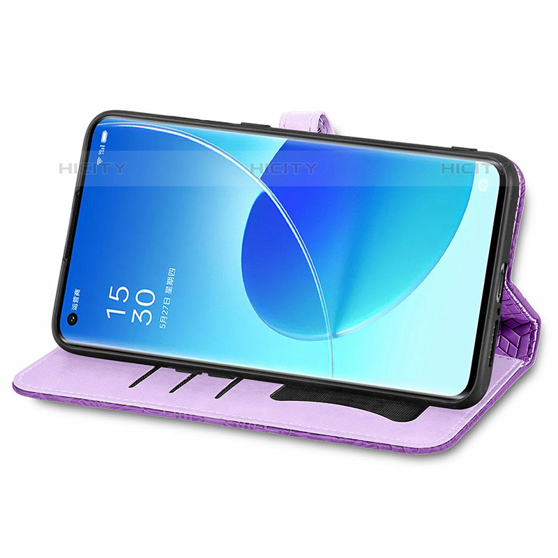 Funda de Cuero Cartera con Soporte Patron de Moda Carcasa S04D para Oppo Reno6 Pro+ Plus 5G