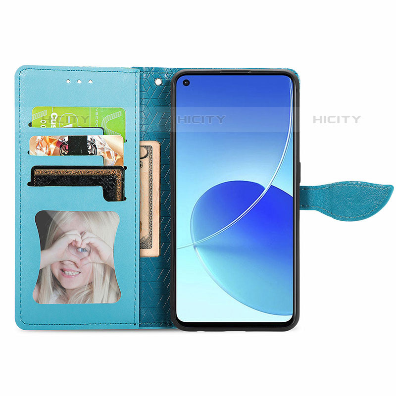 Funda de Cuero Cartera con Soporte Patron de Moda Carcasa S04D para Oppo Reno6 Z 5G