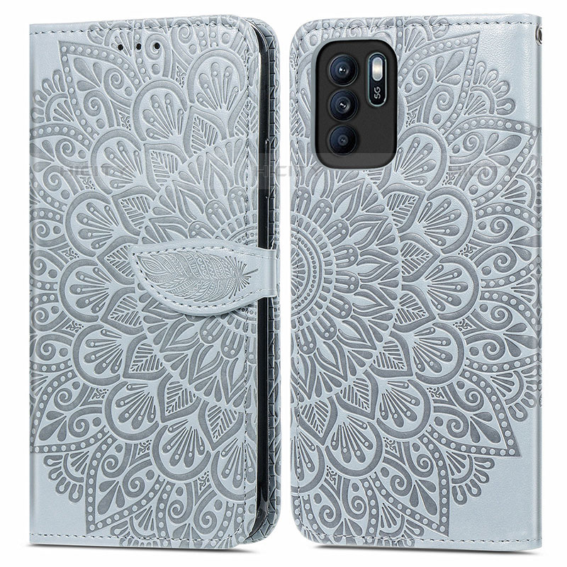 Funda de Cuero Cartera con Soporte Patron de Moda Carcasa S04D para Oppo Reno6 Z 5G