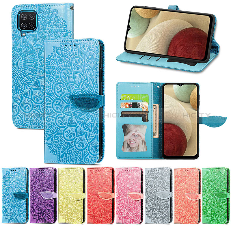 Funda de Cuero Cartera con Soporte Patron de Moda Carcasa S04D para Samsung Galaxy F12