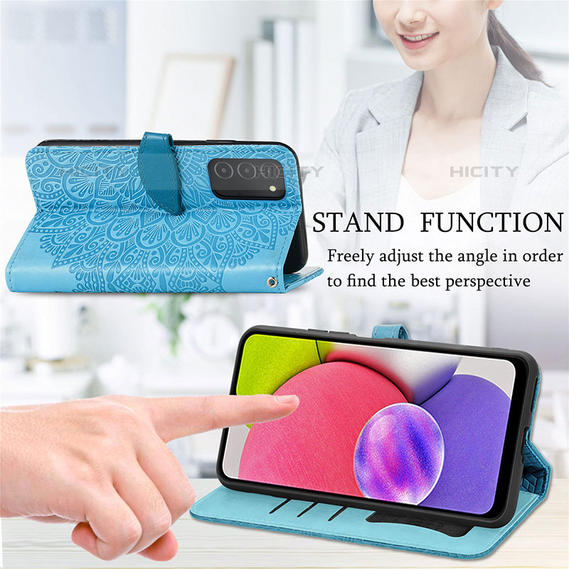 Funda de Cuero Cartera con Soporte Patron de Moda Carcasa S04D para Samsung Galaxy M02s