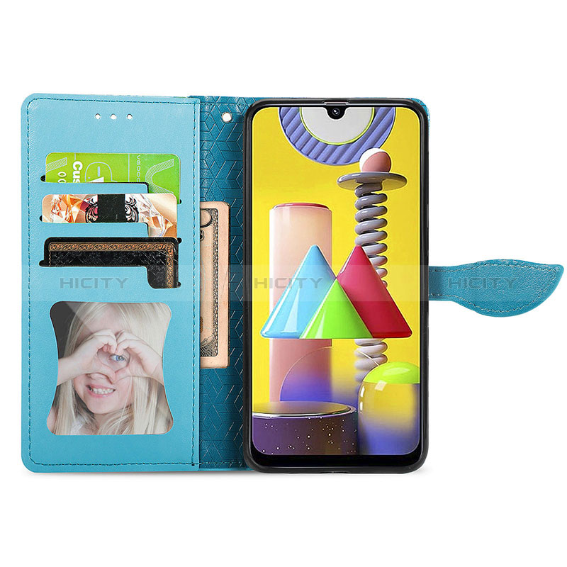 Funda de Cuero Cartera con Soporte Patron de Moda Carcasa S04D para Samsung Galaxy M21s