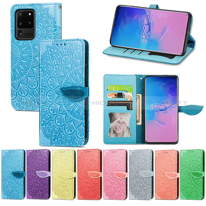 Funda de Cuero Cartera con Soporte Patron de Moda Carcasa S04D para Samsung Galaxy S20 Ultra 5G