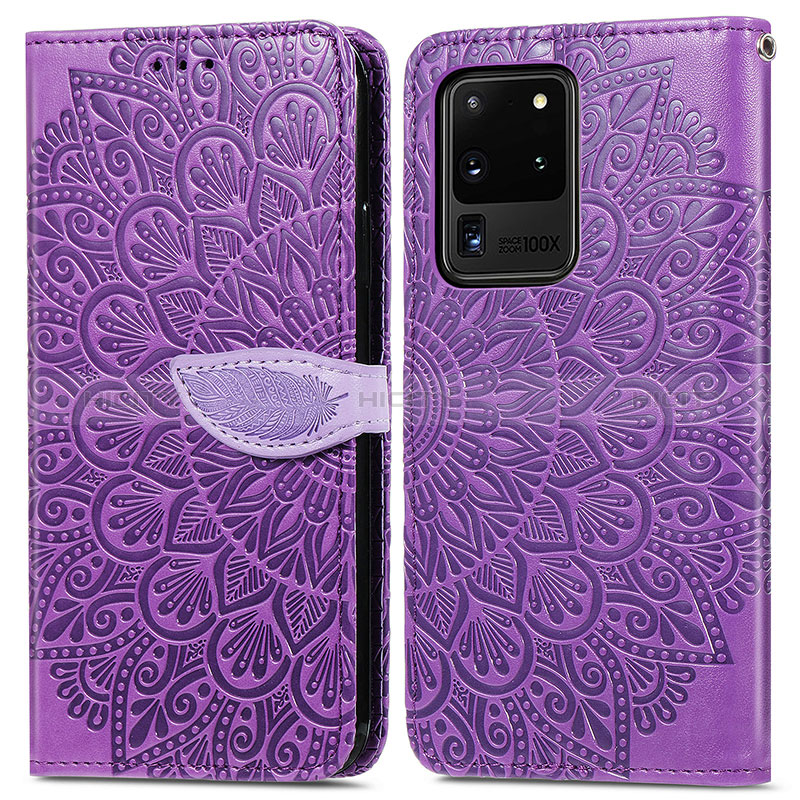 Funda de Cuero Cartera con Soporte Patron de Moda Carcasa S04D para Samsung Galaxy S20 Ultra 5G