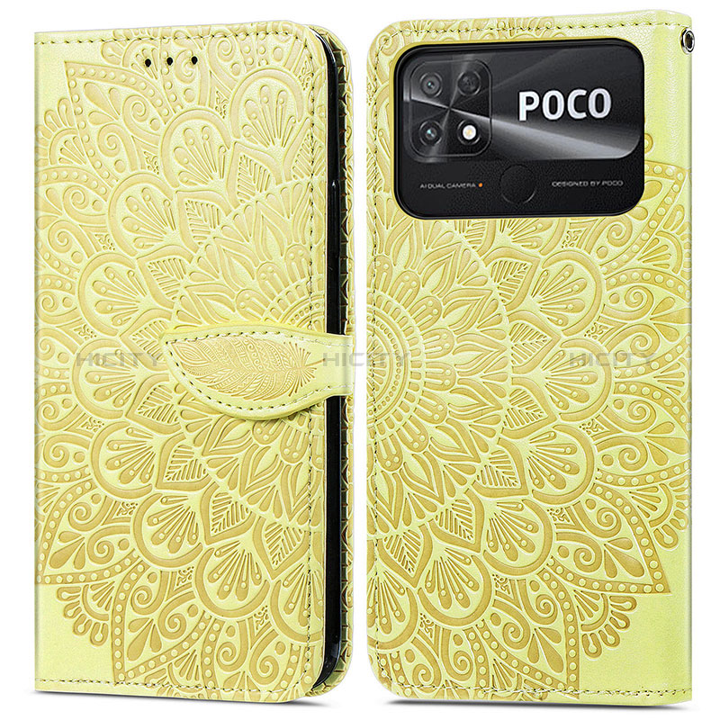 Funda de Cuero Cartera con Soporte Patron de Moda Carcasa S04D para Xiaomi Poco C40