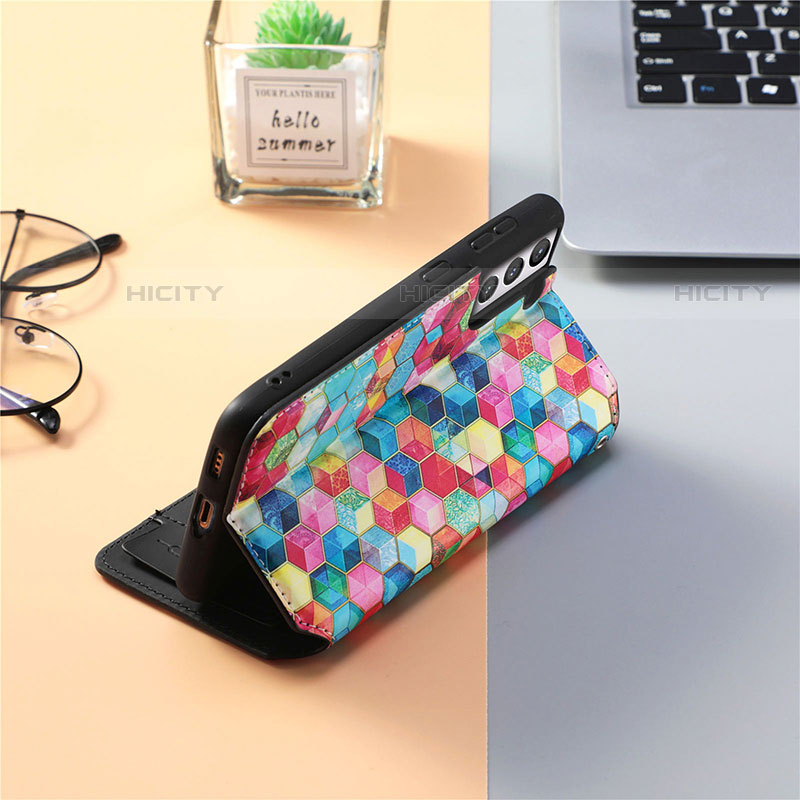 Funda de Cuero Cartera con Soporte Patron de Moda Carcasa S06D para Samsung Galaxy S21 Plus 5G