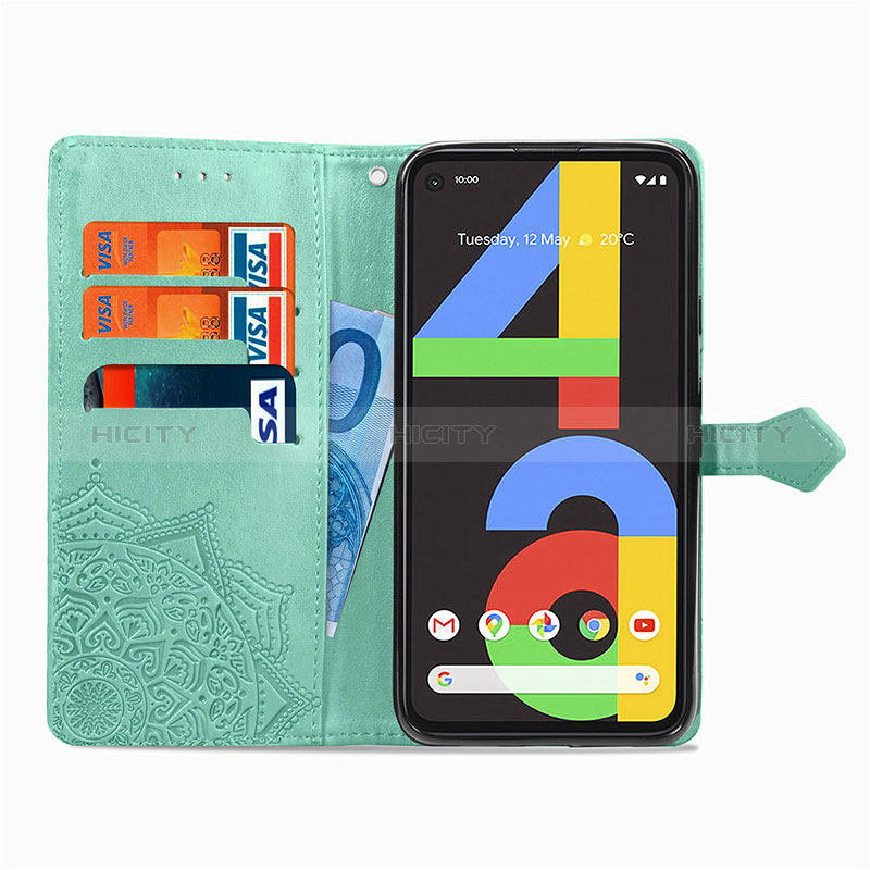 Funda de Cuero Cartera con Soporte Patron de Moda Carcasa S07D para Google Pixel 4a