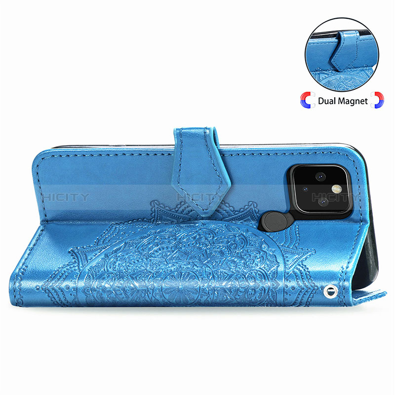 Funda de Cuero Cartera con Soporte Patron de Moda Carcasa S07D para Google Pixel 5 XL 5G