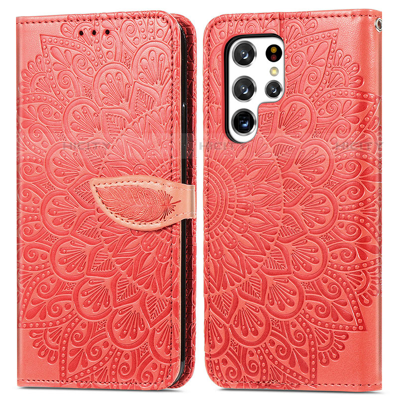 Funda de Cuero Cartera con Soporte Patron de Moda Carcasa S07D para Samsung Galaxy S22 Ultra 5G