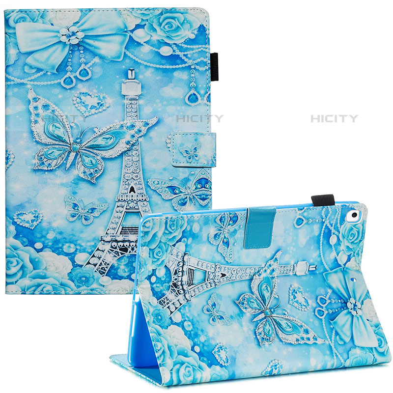 Funda de Cuero Cartera con Soporte Patron de Moda Carcasa Y03B para Apple iPad Air 3 Azul Claro