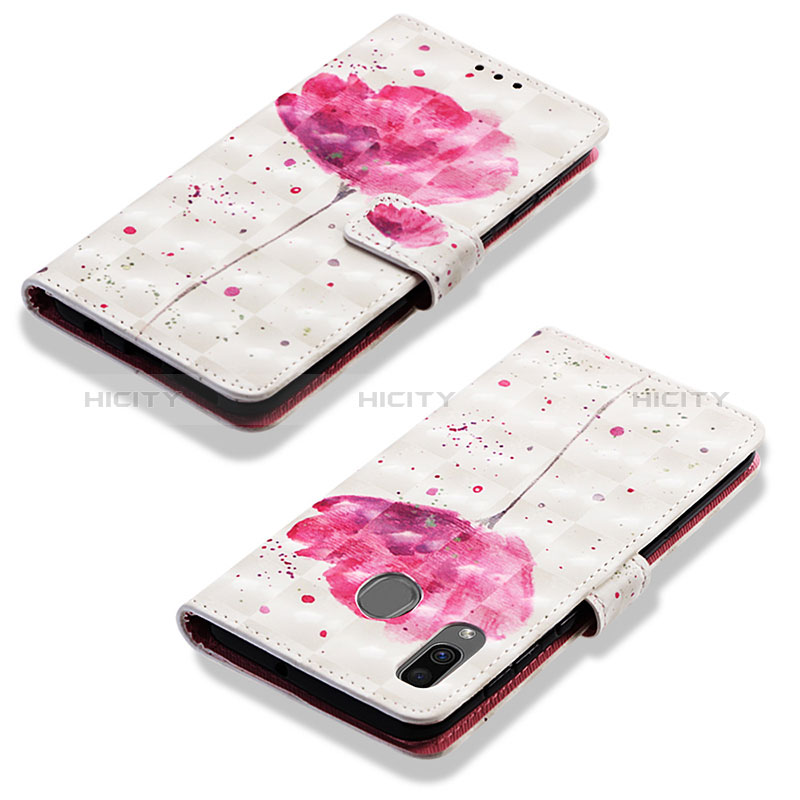 Funda de Cuero Cartera con Soporte Patron de Moda Carcasa Y03B para Samsung Galaxy A20