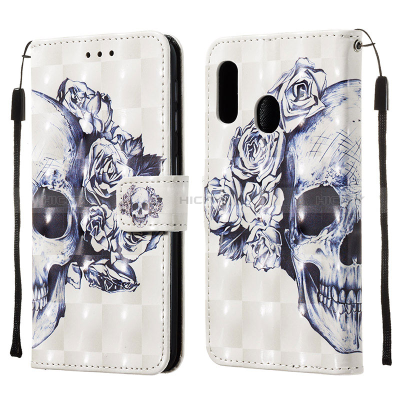 Funda de Cuero Cartera con Soporte Patron de Moda Carcasa Y03B para Samsung Galaxy A20e