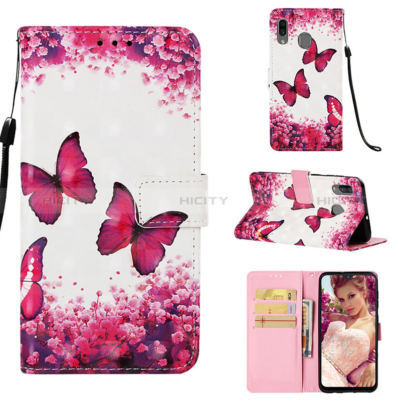 Funda de Cuero Cartera con Soporte Patron de Moda Carcasa Y03B para Samsung Galaxy M10S