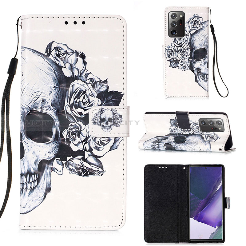 Funda de Cuero Cartera con Soporte Patron de Moda Carcasa Y03B para Samsung Galaxy Note 20 Ultra 5G