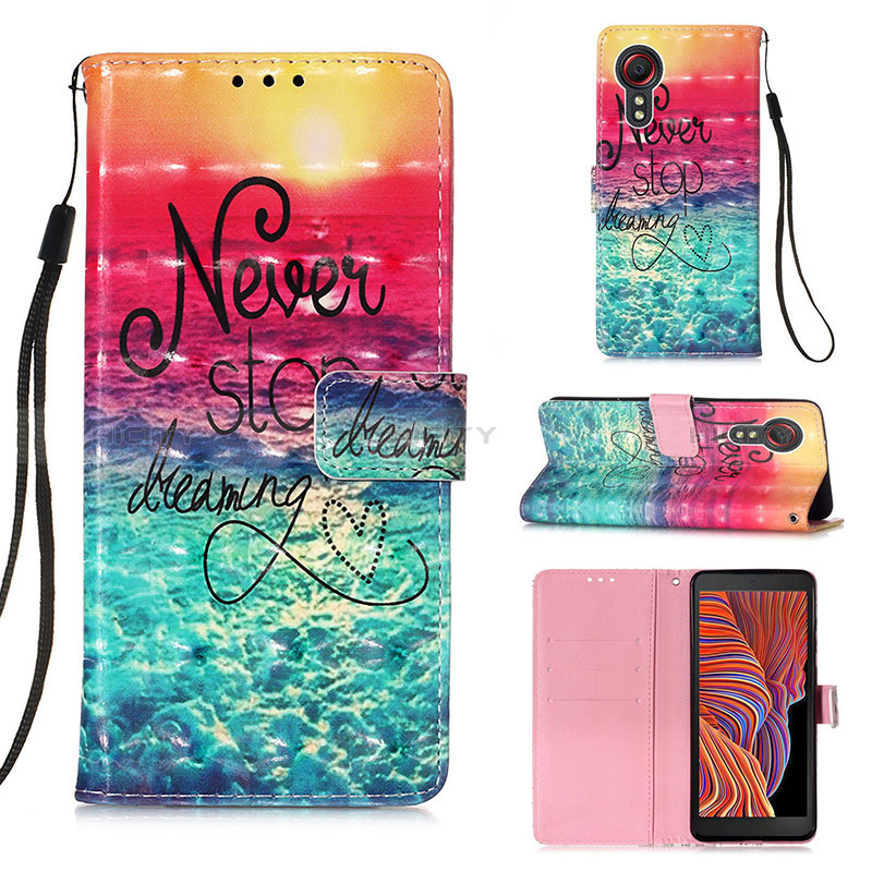 Funda de Cuero Cartera con Soporte Patron de Moda Carcasa Y03B para Samsung Galaxy XCover 5 SM-G525F