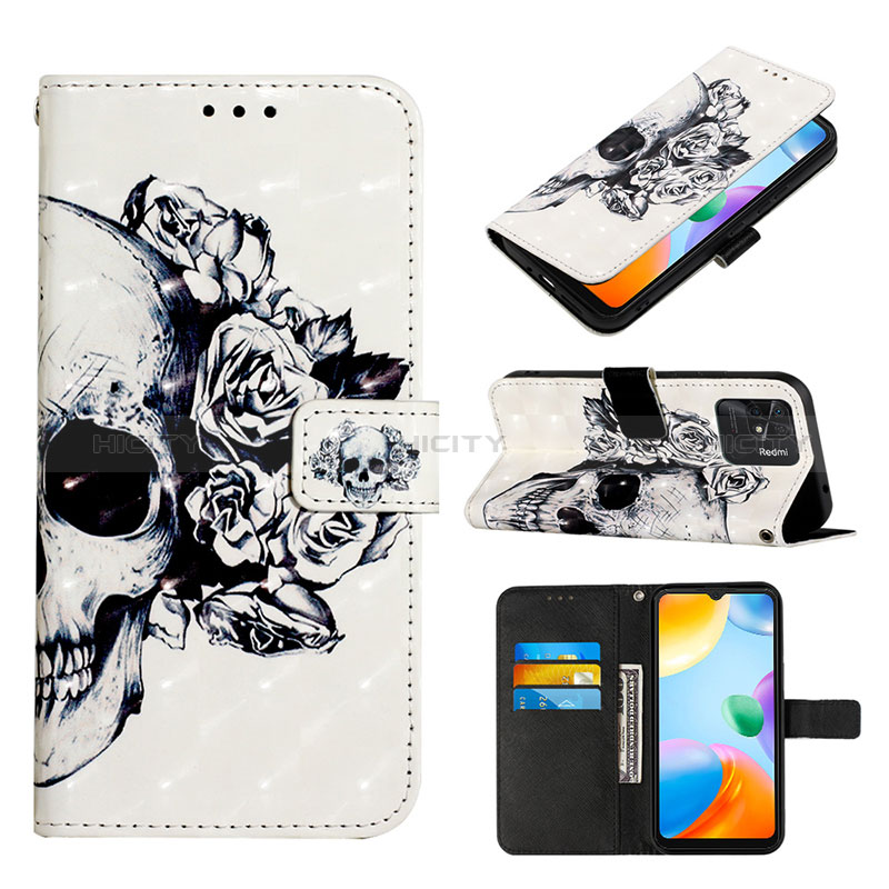 Funda de Cuero Cartera con Soporte Patron de Moda Carcasa Y03B para Xiaomi Redmi 10 India