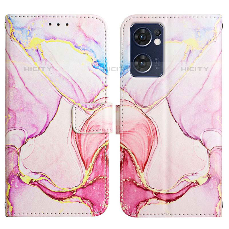 Funda de Cuero Cartera con Soporte Patron de Moda Carcasa Y04B para Oppo Reno7 5G