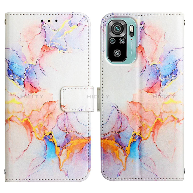 Funda de Cuero Cartera con Soporte Patron de Moda Carcasa Y04B para Xiaomi Redmi Note 10 Pro Max Azul