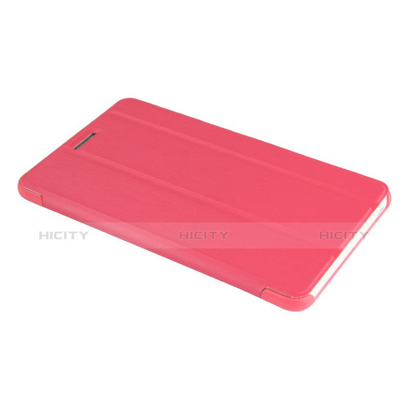 Funda de Cuero Cartera con Soporte R01 para Huawei MediaPad T2 Pro 7.0 PLE-703L Rosa Roja