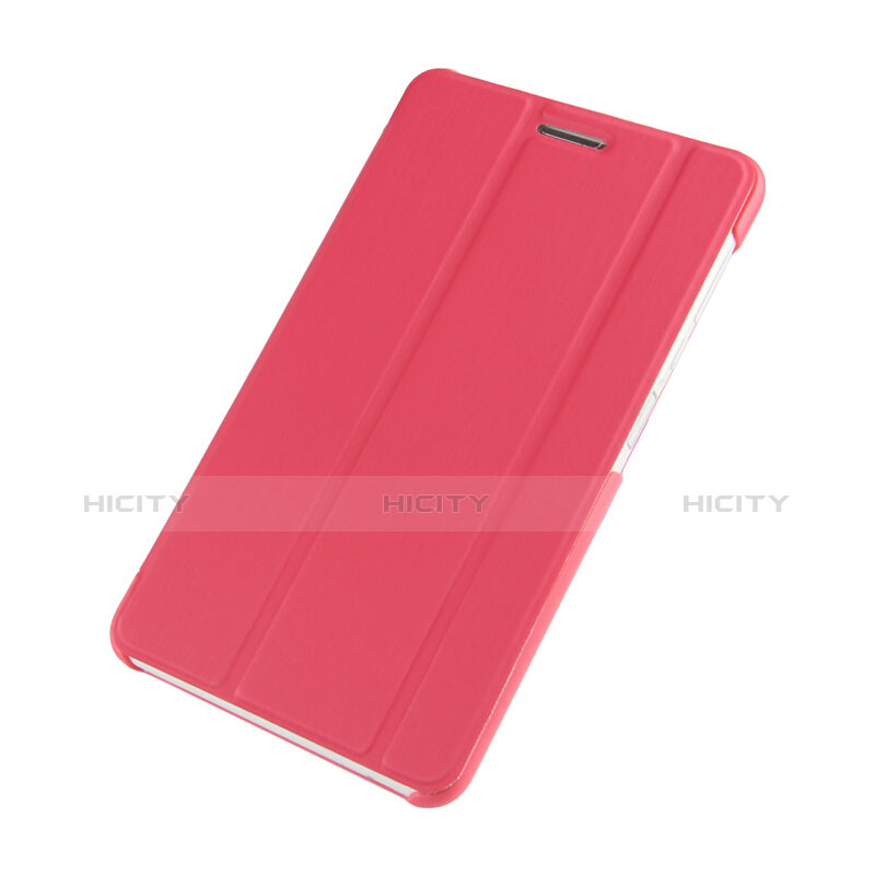Funda de Cuero Cartera con Soporte R01 para Huawei MediaPad T2 Pro 7.0 PLE-703L Rosa Roja