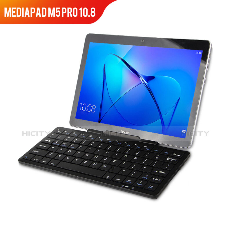 Funda de Cuero Cartera con Teclado L01 para Huawei MediaPad M5 Pro 10.8 Negro