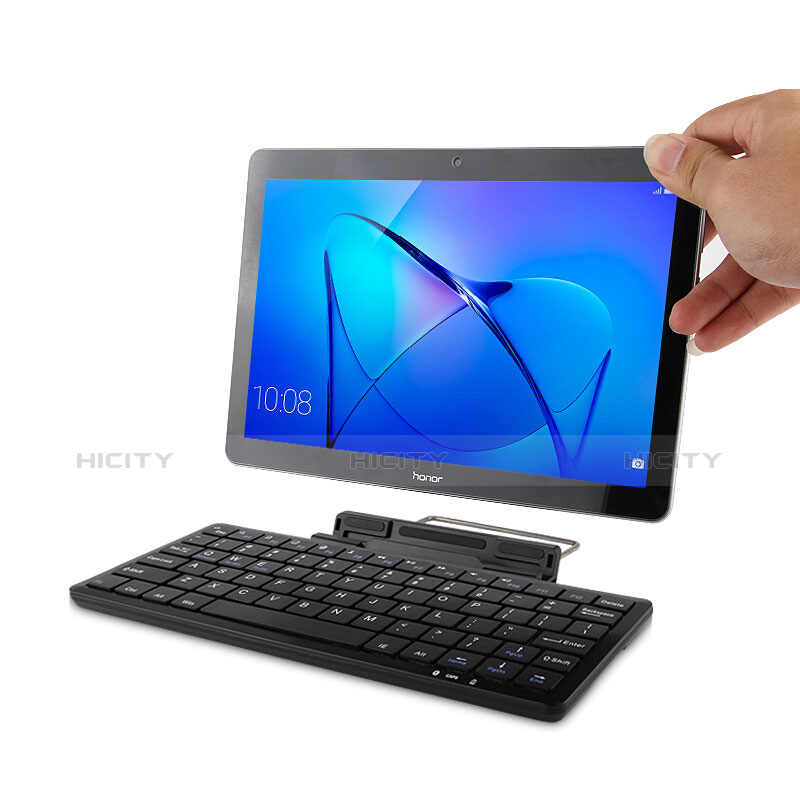 Funda de Cuero Cartera con Teclado L01 para Huawei MediaPad M5 Pro 10.8 Negro