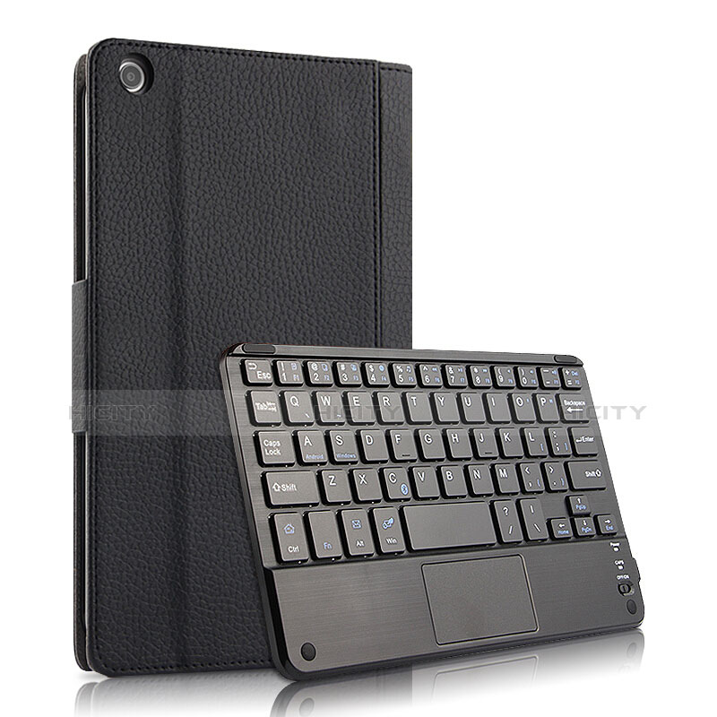 Funda de Cuero Cartera con Teclado L02 para Huawei MediaPad M3 Lite 10.1 BAH-W09 Negro