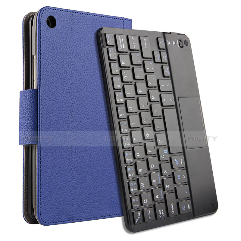 Funda de Cuero Cartera con Teclado para Huawei Mediapad M3 8.4 BTV-DL09 BTV-W09 Azul