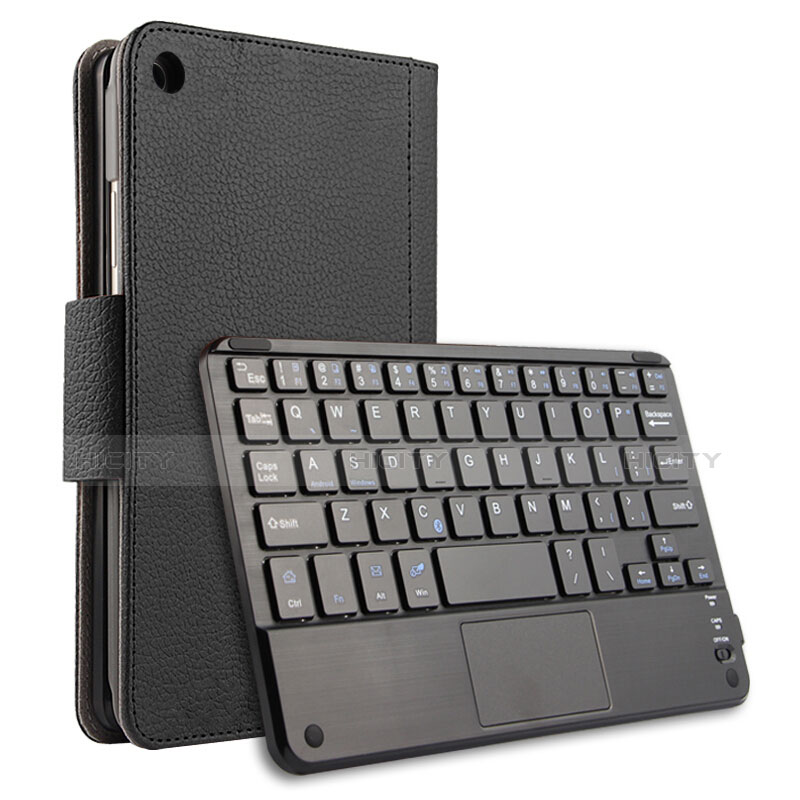 Funda de Cuero Cartera con Teclado para Huawei Mediapad M3 8.4 BTV-DL09 BTV-W09 Negro