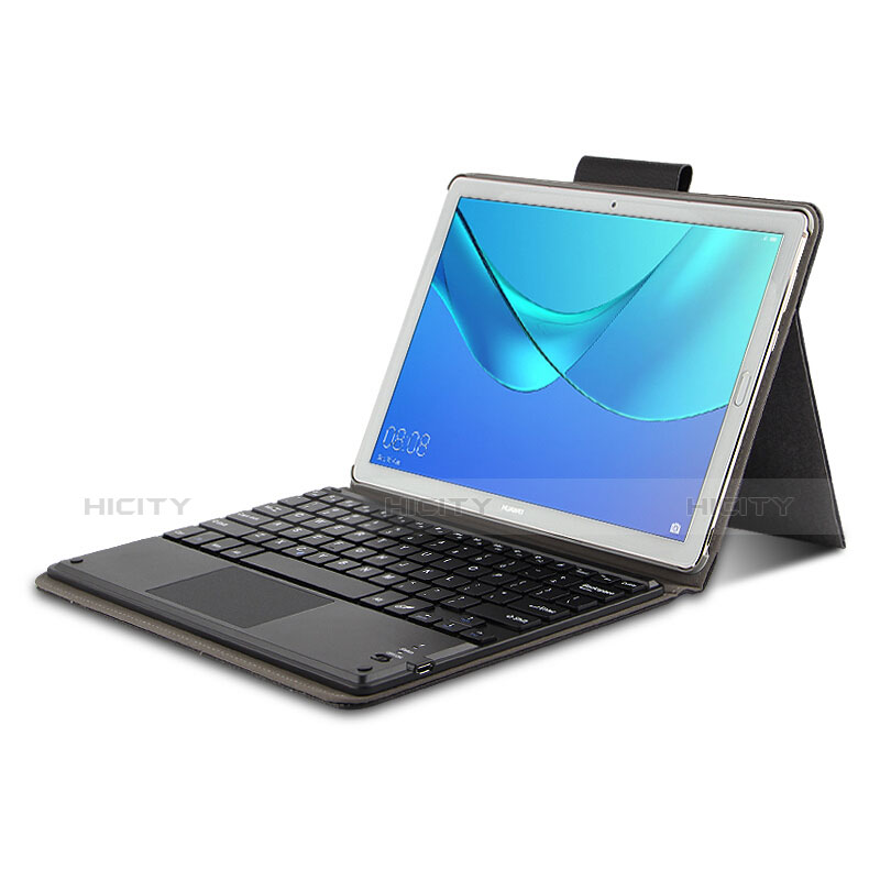 Funda de Cuero Cartera con Teclado para Huawei MediaPad M5 10.8 Negro