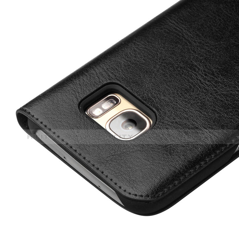 Funda de Cuero Cartera para Samsung Galaxy S7 Edge G935F Negro