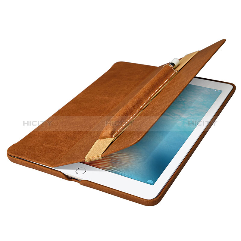 Funda de Cuero Elastico del Pluma Desmontable P01 para Apple Pencil Apple iPad Pro 12.9 (2017) Marron