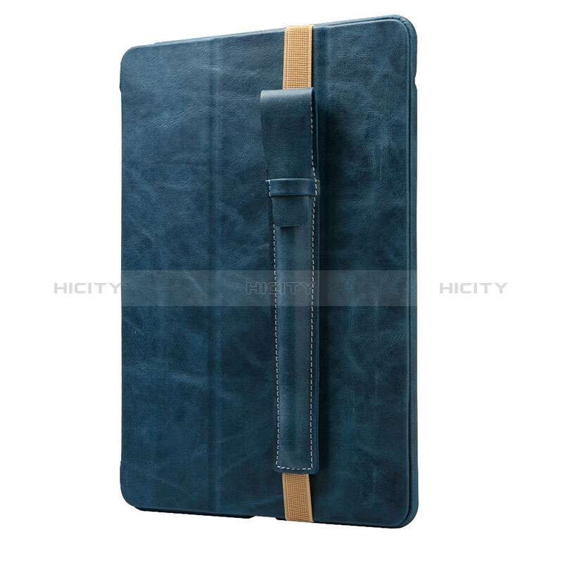 Funda de Cuero Elastico del Pluma Desmontable P02 para Apple Pencil Apple iPad Pro 12.9 (2017) Azul