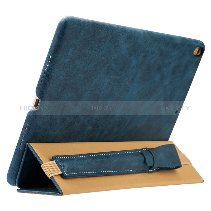 Funda de Cuero Elastico del Pluma Desmontable P02 para Apple Pencil Apple iPad Pro 9.7 Azul