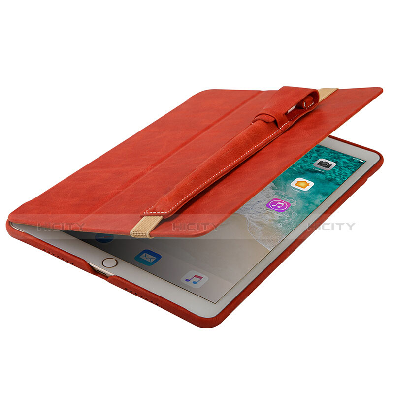 Funda de Cuero Elastico del Pluma Desmontable P02 para Apple Pencil Apple New iPad 9.7 (2017) Rojo