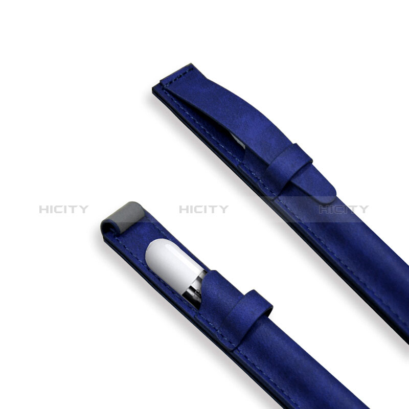 Funda de Cuero Elastico del Pluma Desmontable P03 para Apple Pencil Apple iPad Pro 10.5 Azul