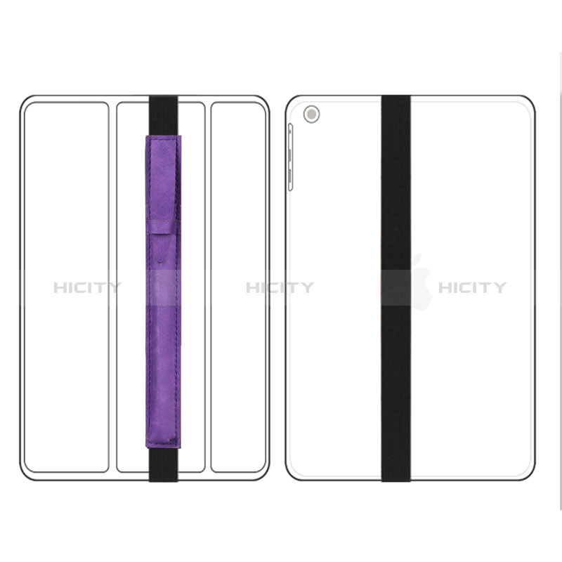 Funda de Cuero Elastico del Pluma Desmontable P03 para Apple Pencil Apple iPad Pro 10.5 Morado